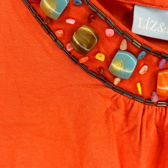 Orange beaded collar Top - Picture 6 of 7